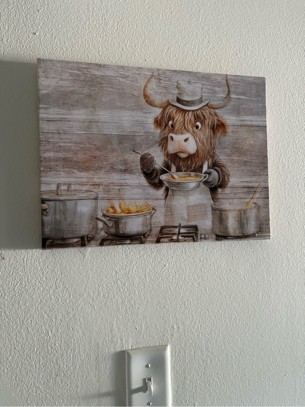 Rustic Brown Highland Cow Kitchen Wall Art